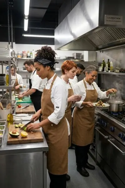 delantales de cocina de gabardina para restaurantes (1)